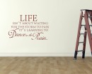 Life isn't About Quotes Wall Decal Motivational Vinyl Art Stickers